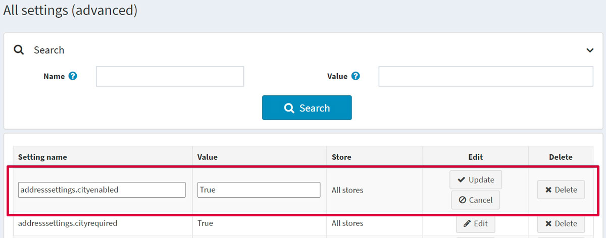 ویرایش تنظیم