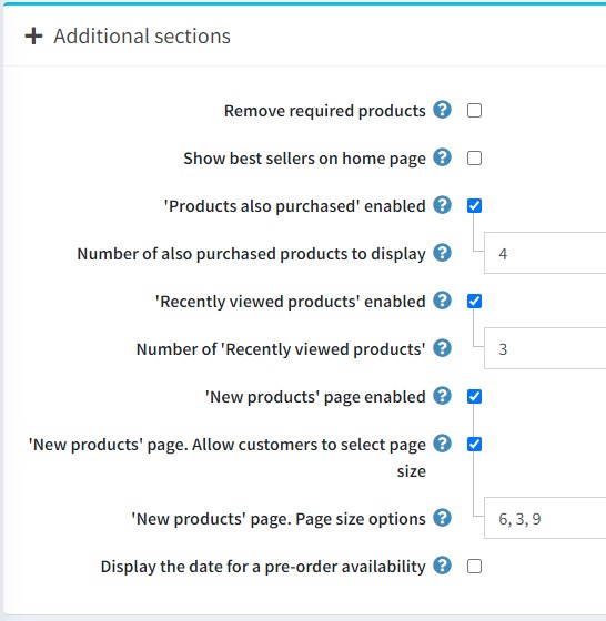 بخش‌های اضافی