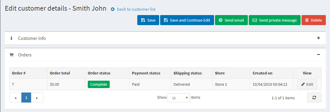 اطلاعات مشتری