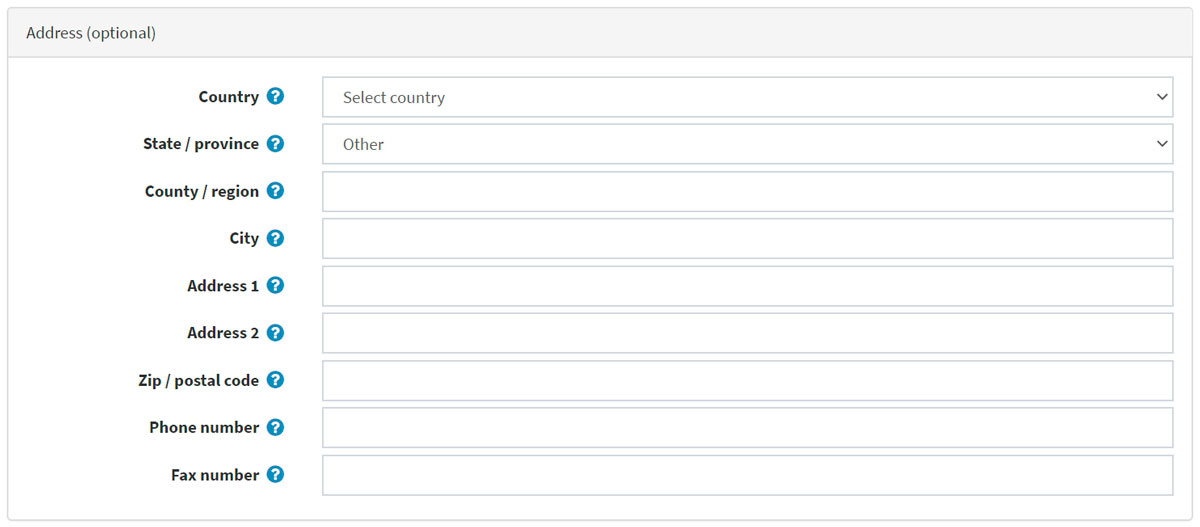 آدرس (اختیاری)