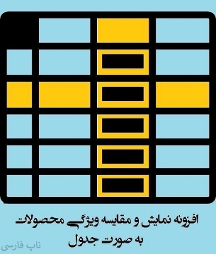 افزونه نمایش و مقایسه ویژگی محصولات به صورت جدول